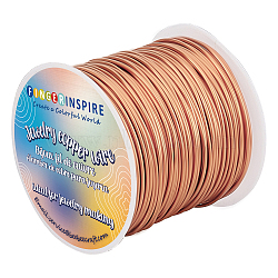 Round Copper Jewelry Wire, with Spool, Rose Gold, 18 Gauge, 1mm, about 65.62 Feet(20m)/Bag(CWIR-FG0001-04C-RG)