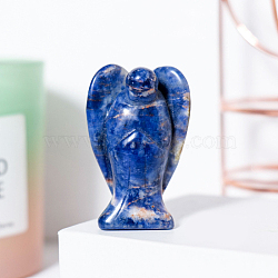 Natural Sodalite Angel Figurine Display Decorations, Reiki Energy Stone Ornaments, 50x35mm(G-PW0007-060P)
