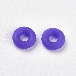 Silicone Beads, DIY Bracelet Making, Donut, Indigo, 5x2mm, Hole: 1mm(SIL-E001-S-12)