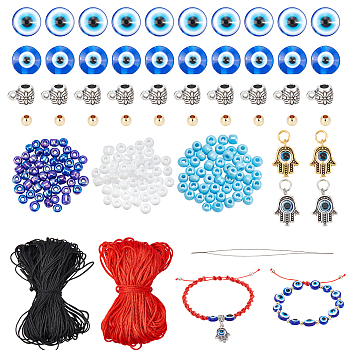 Nbeads DIY Jewelry Making Kit, Including Resin Beads, Alloy Pendants & Hangers, Brass Beads, Nylon Threads, Glass Seed Beads, Mixed Color, Beads: 300Pcs/set