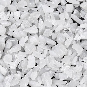 Natural White Jade Chip Beads, No Hole/Undrilled, 2~8x2~4mm, about 8500pcs/500g