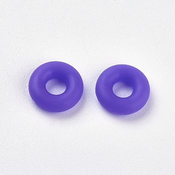 Silicone Beads, DIY Bracelet Making, Donut, Indigo, 5x2mm, Hole: 1mm