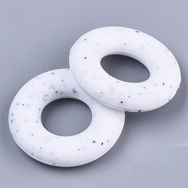 42mm White Donut Silicone Beads