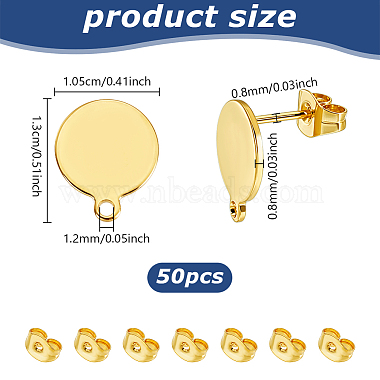 304 Stainless Steel Stud Earring Findings(STAS-UN0003-36G)-5
