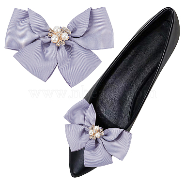 Lilac Polyester Shoe Buckle Clips