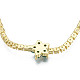 Cubic Zirconia Classic Tennis Necklace with Flower Links(NJEW-N048-01B)-4