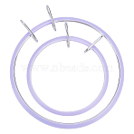 Ring Embroidery Plastic Hoops, with Iron Clasp, Lilac, 155~206x130~188x19~23mm, Inner Diameter: 121~150x103~168mm, 2pcs(TOOL-GF0001-60)