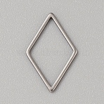 304 Stainless Steel Linking Rings, Stainless Steel Color, Rhombus, 15.6x9.5mm (STAS-WH0066-01J-A)
