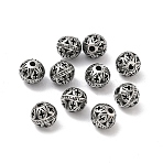 Retro 316 Surgical Stainless Steel Beads, Round with Cross, Manual Polishing, Antique Silver, 8mm, Hole: 1.5~1.8mm(STAS-L307-17AS-12)