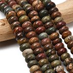 Natural Picasso Stone/Polychrome Jasper Beads Strands, Rondelle, 10.5x6.5mm, Hole: 0.8mm, about 59pcs/strand, 14.69''(37.3cm)(G-A280-A27-03)