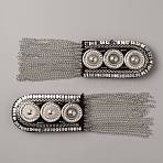 Fashionable Alloy Tassel Epaulettes, Detachable Shoulder Badge, with Pin, Garment Accessories, Platinum, 180mm(FIND-WH0037-09P)