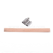Wood Candle Wicks, with Iron Stand, for Candle Making and Candle DIY Craft, BurlyWood, 90x8.5x0.5mm(DIY-WH0157-97D)