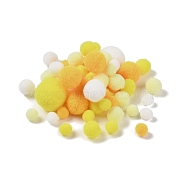 Polyester Ball Decoration, Pom Pom Ball, For DIY Craft, Yellow, 0.8~3cm, about 100pcs/set(FIND-Z042-01D)