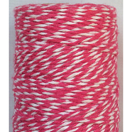 4 Ply Macrame Cotton Cord, Twisted Cotton Rope, for Crafts, Gift Wrapping, Cerise, 1mm, about 32.8 yards(30m)/roll(OCOR-L039-E15)
