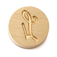 Golden Tone Brass Letter Stamps, with Black Wooden Handles, for DIY Wax Seal Stamps, Letter L, 79.5x12x12mm(KK-R005-01L)