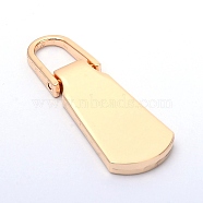 Zinc Alloy Zipper Slider, for Garment Accessories, Light Gold, 35.9x12.7x0.33cm, Hole: 0.8x0.6cm(PALLOY-WH0082-32KCG)