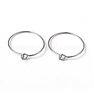 Brass Wine Glass Charm Rings, Hoop Earrings Findings, Nickel Free, Platinum, 20x0.8mm, 20 Gauge(EC067-1NF)