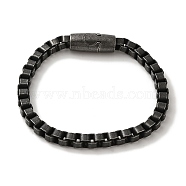 316 Surgical Stainless Steel Box Chain Bracelets with Magnetic Clasps, Gunmetal, 8-5/8 inch(21.8cm)(BJEW-Q349-06B-01)