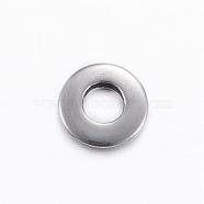 201 Stainless Steel Beads, Donut, Stainless Steel Color, 8x2mm, Hole: 3.5mm(STAS-D445-151)