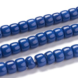 K9 Glass Beads Strands, Imitation Jade Glass Beads, Column, Midnight Blue, 8~8.5x5.5~6mm, Hole: 1.4mm, about 67pcs/Strand, 15.83 inch(40.2cm)(GLAA-K039-C18)