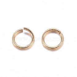 304 Stainless Steel Jump Rings, Open Jump Rings, Real 18k Gold Plated, 18 Gauge, 6x1mm, Inner Diameter: 4mm(STAS-F030-02)