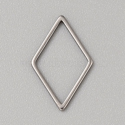 304 Stainless Steel Linking Rings, Stainless Steel Color, Rhombus, 15.6x9.5mm (STAS-WH0066-01J-A)