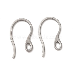 Tarnish Resistant 304 Stainless Steel Earring Hooks, Ear Wire, with Loops, Stainless Steel Color, 22x12x1mm, Hole: 3.5x2mm, 20 Gauge, Pin: 0.8x1mm(STAS-E192-11P)