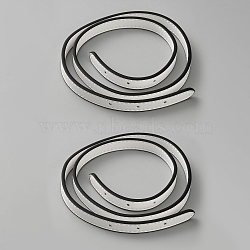 Second Layer of Cowhide Webbing Bag Straps, White, 810x13.5x3.5mm, Hole: 2.5mm(PURS-WH0816-007A)