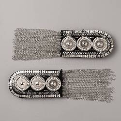 Fashionable Alloy Tassel Epaulettes, Detachable Shoulder Badge, with Pin, Garment Accessories, Platinum, 180mm(FIND-WH0037-09P)
