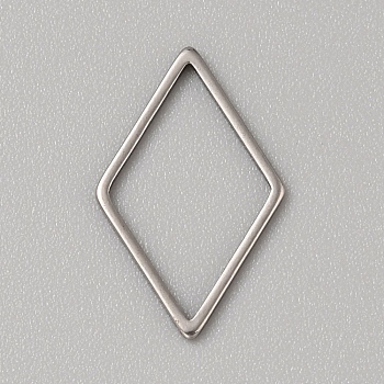 304 Stainless Steel Linking Rings, Stainless Steel Color, Rhombus, 15.6x9.5mm 