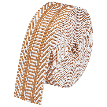 5 Yards Ethnic Style Polyester Jacquard Stripe Ribbons, Garment Accessories, Peru, 1-1/2 inch(38mm), about 5.00 Yards(4.57m)/Roll