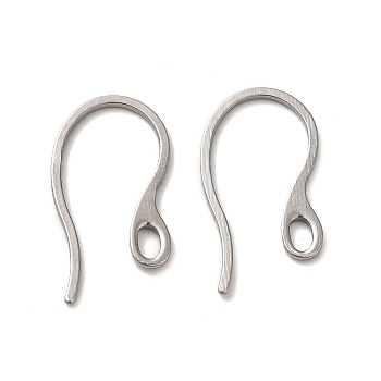 304 Stainless Steel Earring Hooks, Ear Wire, with Loops, Stainless Steel Color, 22x12x1mm, Hole: 3.5x2mm, 20 Gauge, Pin: 0.8x1mm