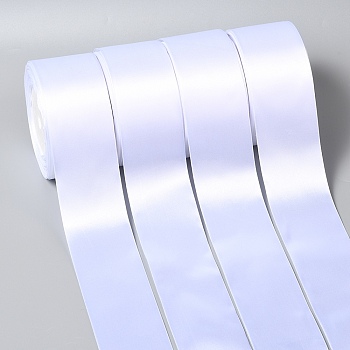 Single Face Satin Ribbon, Polyester Ribbon, White, 2 inch(50mm), about 25yards/roll(22.86m/roll), 100yards/group(91.44m/group), 4rolls/group