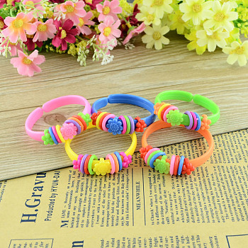 Children's Day Jewelry, Kids Acrylic Bangle Bracelets, Mixed Color, 44mm