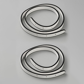 Second Layer of Cowhide Webbing Bag Straps, White, 810x13.5x3.5mm, Hole: 2.5mm