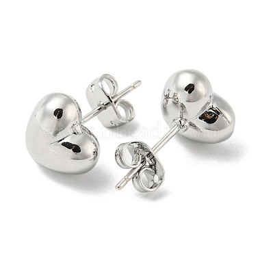 Heart Rack Plating Brass Stud Earrings(EJEW-F331-27P)-2