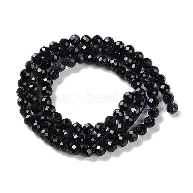 Synthetic Blue Goldstone Beads Strands(G-A233-A01-01)-3