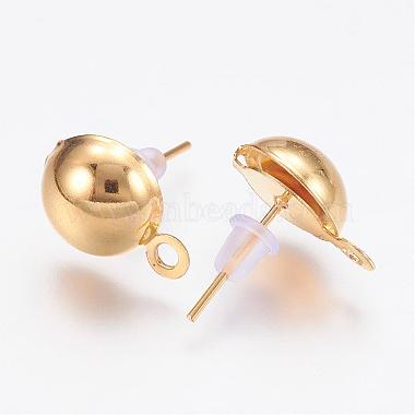 Iron Stud Earring Findings(IFIN-F136-6mm-08G)-2