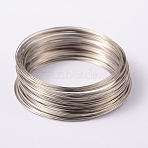 Memory Wire, Steel Wire for Bracelets, Cadmium Free & Nickel Free & Lead Free, Platinum, 22 Gauge, 0.6mm, Inner Diameter: 65mm, about 1500 circles/1000g(TWIR-H022-P-NR)