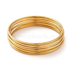 7Pcs PVD Vacuum Plating 304 Stainless Steel Bangles Set for Women, Long-Lasting Plated, Golden, 2mm, Inner Diameter: 2-1/8 inch(5.5cm)(BJEW-A011-09A-G)