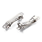 Iron Hair Barrette Findings, French Hair Clip Findings, Platinum Color, about 39mm long, 5.5mm wide(X-PJH1013Y)