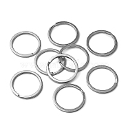 Iron Split Key Rings, Keychain Clasp Findings, Platinum, 33mm(E335-3)