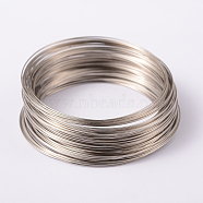 Memory Wire, Steel Wire, Cadmium Free & Nickel Free & Lead Free, Platinum, 24 Gauge, 0.5mm, Inner Diameter: 65mm, about 1500 circles/1000g(TWIR-H022-P-NR)