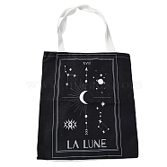 Canvas Tote Bags, Reusable Polycotton Canvas Bags, for Shopping, Crafts, Gifts, Star, Moon, 59cm(ABAG-M005-03A)