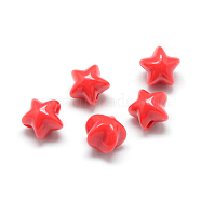 Opaque Acrylic Beads, Star, Red, 11x11.5x10mm, Hole: 2.5mm, about 860pcs/500g(MACR-S830-04I)