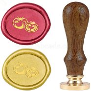 DIY Wood Wax Seal Stamp, Fruit Pattern, 83x22mm, Head: 7.5mm, Stamps: 25x14.5mm(AJEW-WH0131-232)