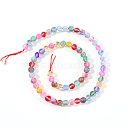 Synthetic Moonstone Beads Strands, Holographic Beads, Dyed, Frosted, Round, Mixed Color, 6mm, Hole: 0.5mm, 65pcs/strand, 15.7 inch(G-S283-6mm-M)
