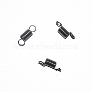 Iron Spring Bead Clamps for Beading Jewelry Making, Gunmetal, 13.9x4mm, Hole: 3.2mm(FIND-WH0128-14B)