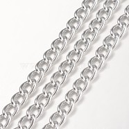 Aluminium Twisted Curb Chains, Unwelded, Silver Color Plated, 9x6x1.5mm(X-CHA-K001-03S)