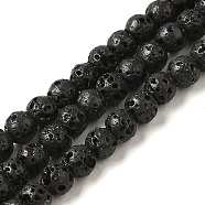 Natural Lava Rock Beads Strands, Round, 4.5mm, Hole: 0.8mm, about 99pcs/strand, 14.84 inch(37.7cm)(G-C154-03)